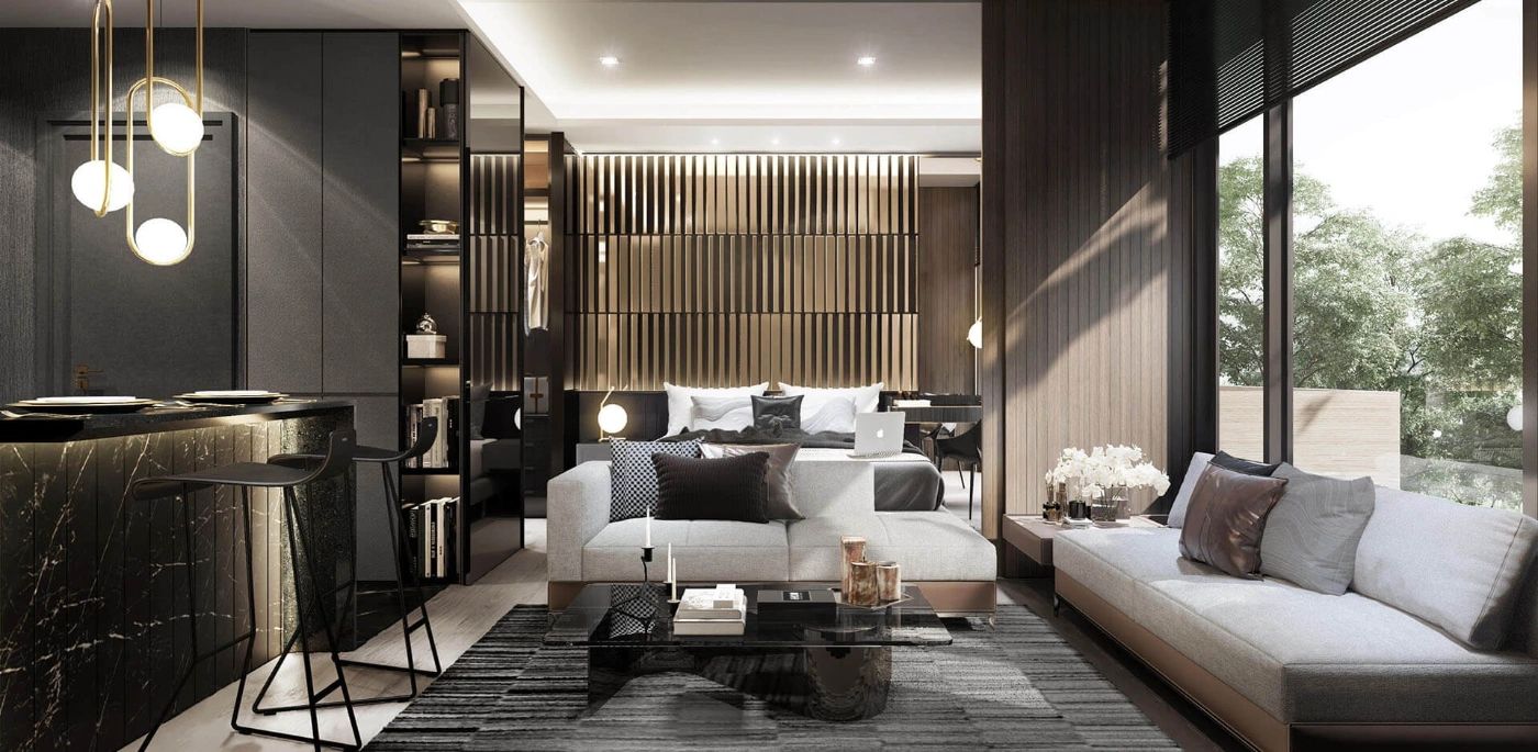 The Teak Ratchada 19 Studio Living Room