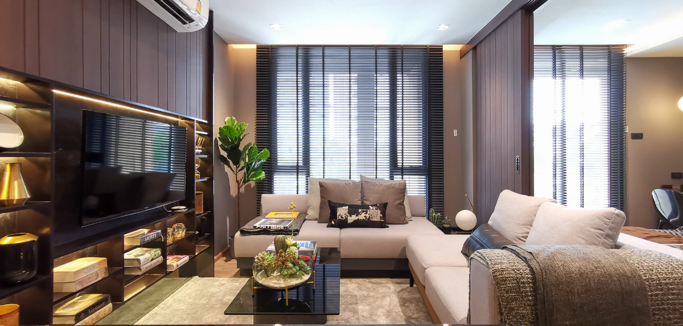 The Teak Ratchada 19 Living Room Wide View