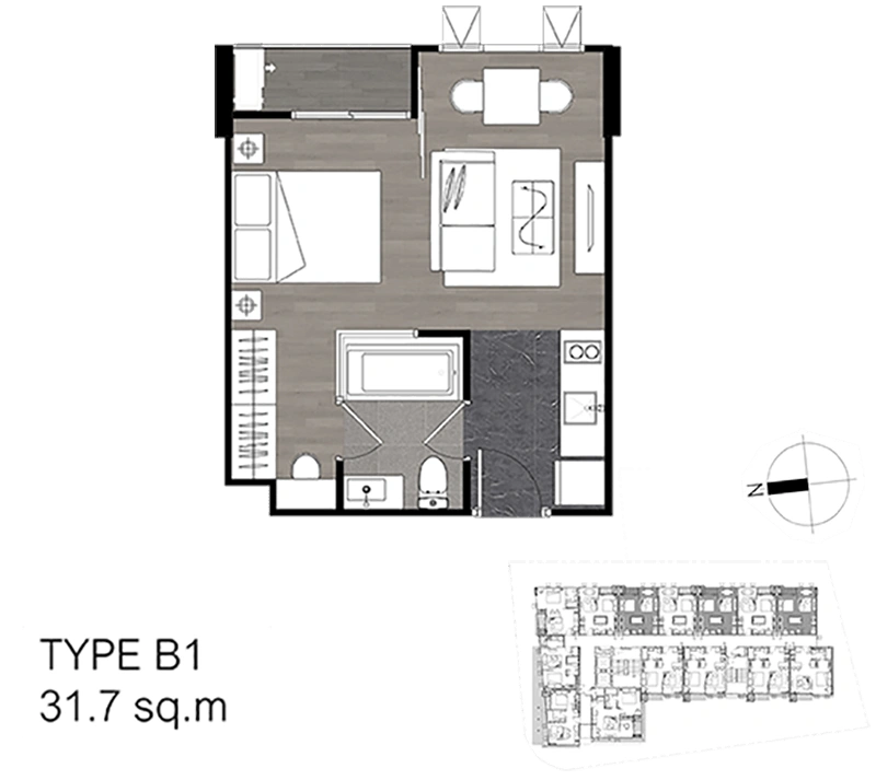 The Teak Ratchada 19 Room Type B1