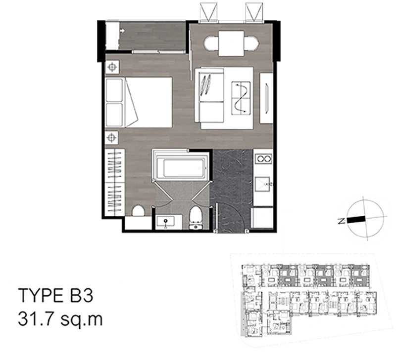 The Teak Ratchada 19 Room Type B3