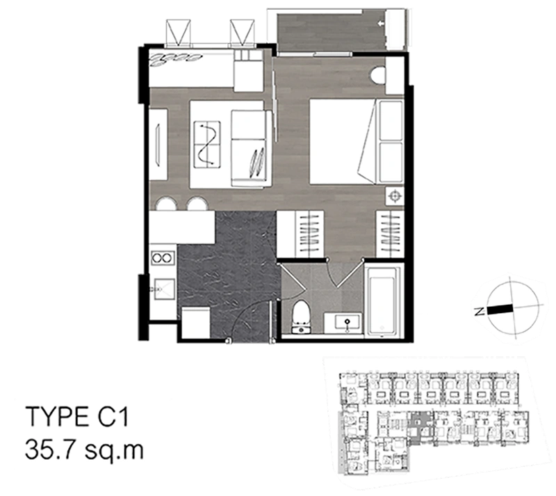 The Teak Ratchada 19 Room Type C1