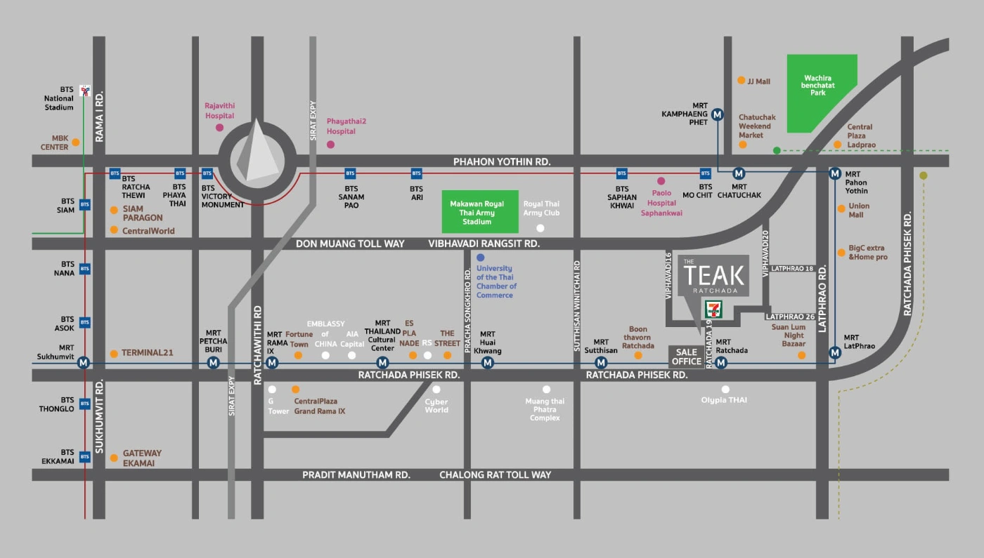 The Teak Ratchada 19 Location Map